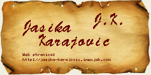 Jasika Karajović vizit kartica